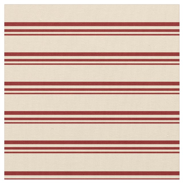 Tela Maroon & Tan Stripes (De cerca)