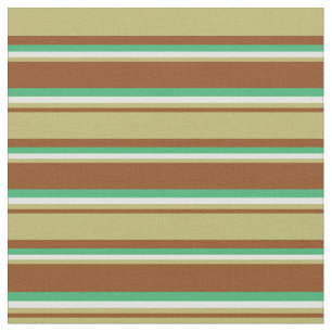 Tela Marrón, caqui oscuro, cian claro y verde marino