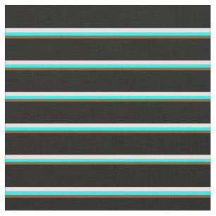 Tela Marrón, cian, crema de menta y patrón negro