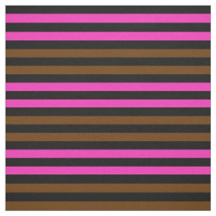 Tela Marrón Coco, Rosa Brillante, puntilla negra de med
