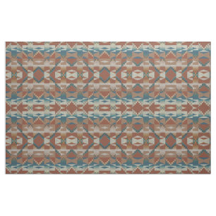Tela Marrón Naranja Quemado Taupe Azul Turquesa Mirada