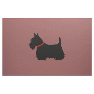 Tela Marrón negro de la silueta/del zazzle de Terrier