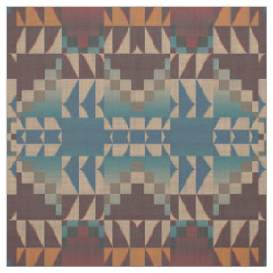 Tela Marrón Taupe Rojo Azul Teal Naranja Look Étnico