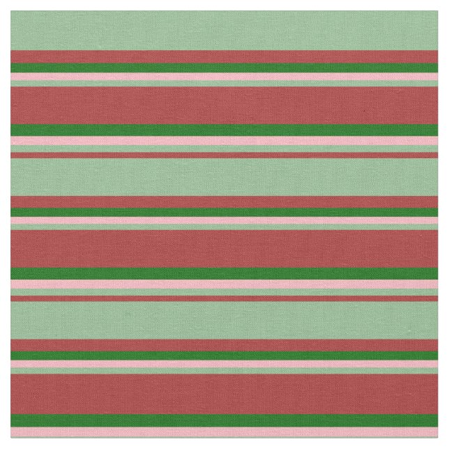 Tela Marrón, verde oscuro, rosa claro y verde oscuro (De cerca)