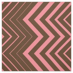 Tela Marrón Y Rosa Zigzag Chevron