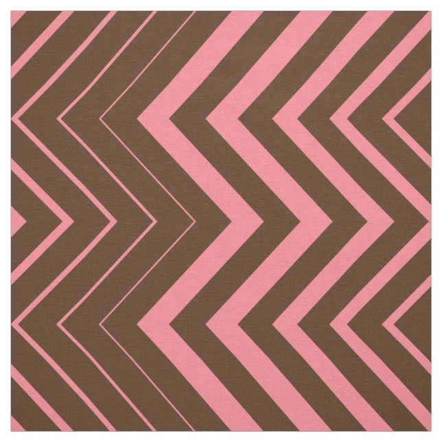 Tela Marrón Y Rosa Zigzag Chevron (Retal)