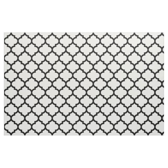 Tela marroquí blanco y negro del modelo del (Yarda)