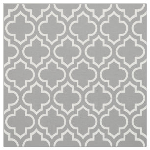 Tela Marroquí gris oscuro, blanco Quatrefoil #6