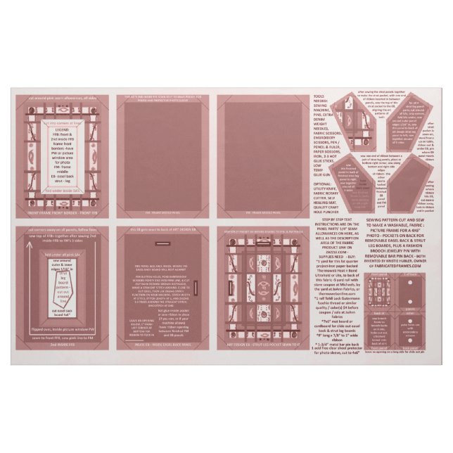 Tela Marsala Chica Power SCoch Patrones Frame & Brooch ("Cuarto gordo" (fat quarter))