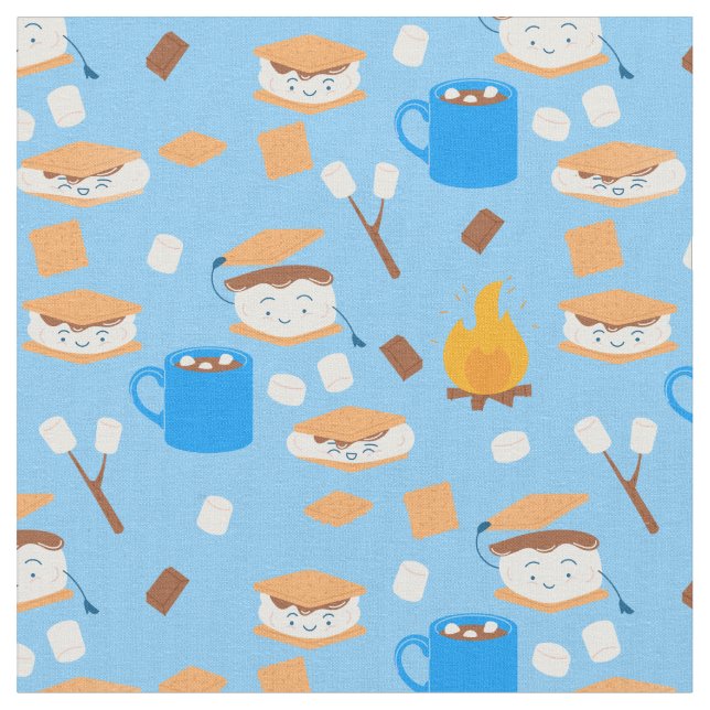 Tela marshmallow de hoguera de chocolate olor azul (De cerca)