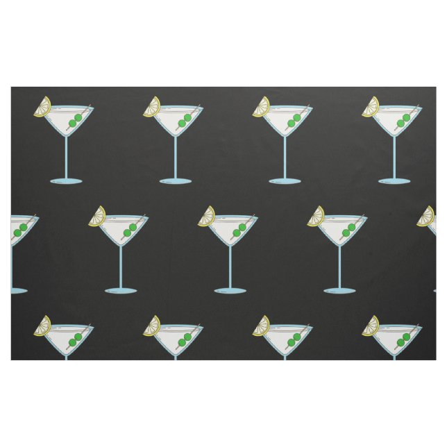 Tela Martini Amantes del Alcohol De Cristal Cóctel ("Cuarto gordo" (fat quarter))