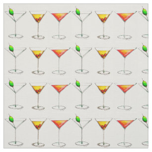 Tela Martini, Manhattan, Cosmo Cocktails Fabric