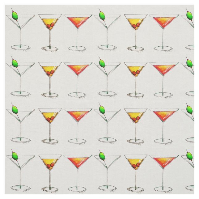 Tela Martini, Manhattan, Cosmo Cocktails Fabric (Retal)