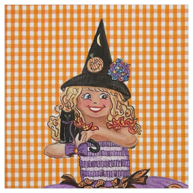 Tela Mary the Happy Halloween Witch Fabric (Retal)