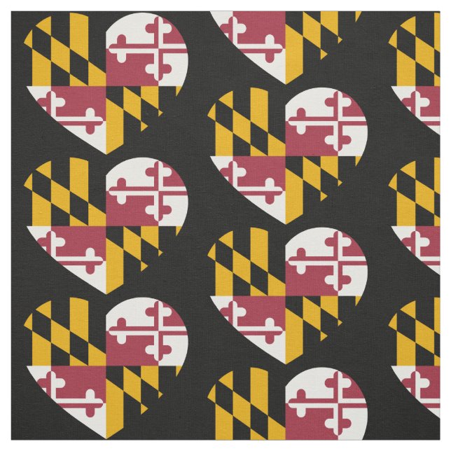 Tela Maryland Flag Love Heart (Retal)