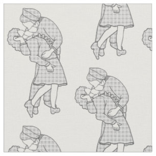 Tela máscara de cara de covid ww2 pareja de besos
