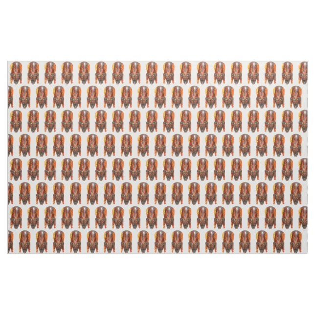 Tela máscaras africanas talladas sobre blanco (Yarda)