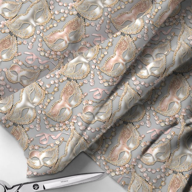 Tela Máscaras de perlas de patrón de mascarada Rosa Id. (Subido por el creador)