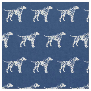 Tela Mascota Dalmatian Dog Silhouette Azul