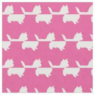 Tela Mascota de Cairn Terrier Dog Silhouette Pink