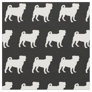 Tela Mascota de Silhouette de Pug Dog