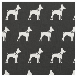 Tela Mascota de Silhouette de Rat Terrier Dog