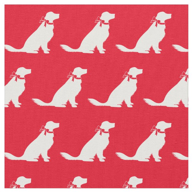 Tela Mascota de silueta de perro dorado rojo (De cerca)