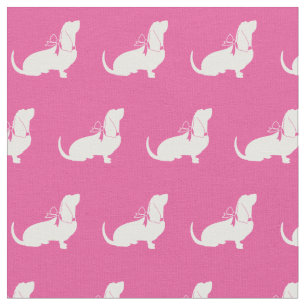 Tela Mascota de silueta de perro hongo basset