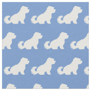 Tela Mascota de silueta de perro maltés azul claro