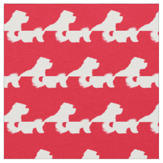 Tela Mascota de silueta de perro maltés rojo