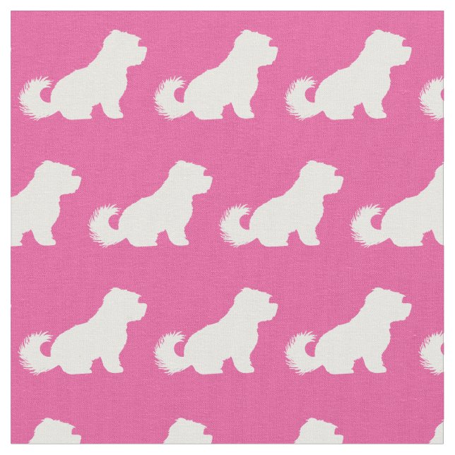 Tela Mascota de silueta de perro maltés rosa (De cerca)