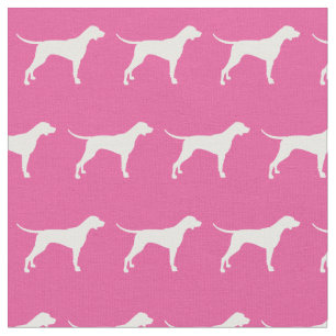 Tela Mascota de silueta de perro puntero rosa