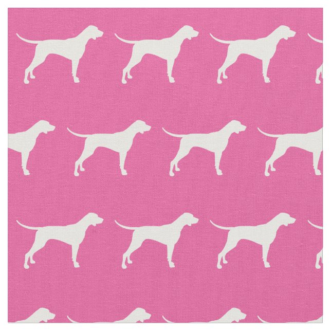 Tela Mascota de silueta de perro puntero rosa (De cerca)