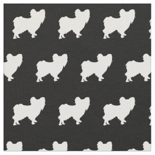 Tela Mascota Papillon Dog Silhouette