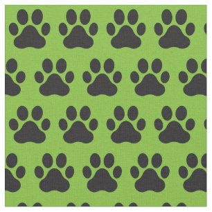 Tela Mascota Perro Cat Paw Imprime Black Verde