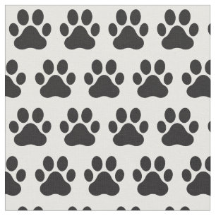Tela Mascota Perro Gato Huellas de Pata Blancas Negras