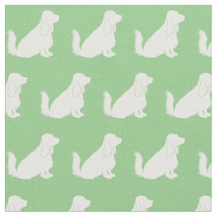 Tela Mascota Sage Green de Cocker Spaniel Perro Silhoue