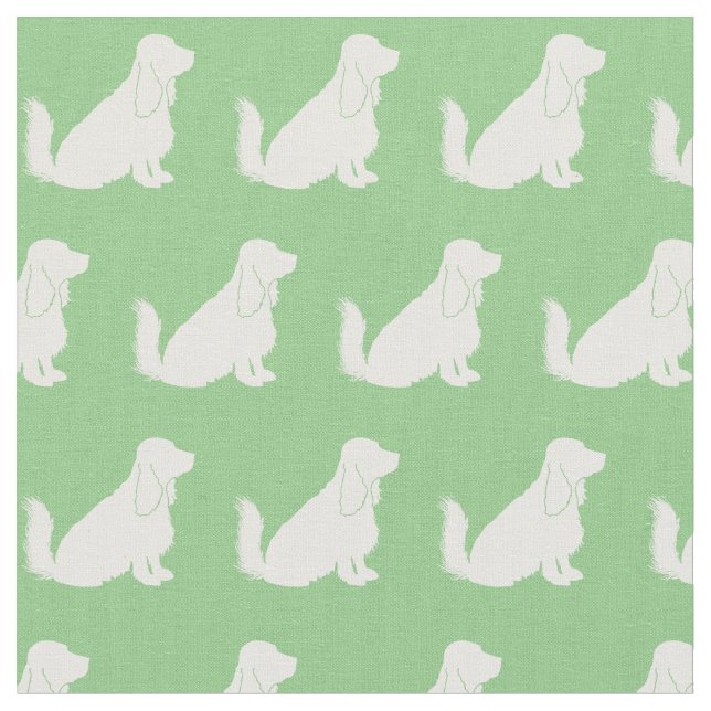 Tela Mascota Sage Green de Cocker Spaniel Perro Silhoue (De cerca)