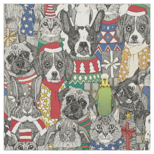 Tela mascotas navidades