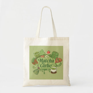Tela "Matcha Girlie" Estético Bolso de Lona - Verde