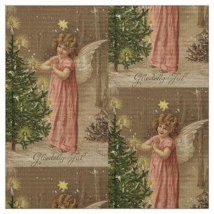 Tela Materia textil colorida del ángel del navidad del