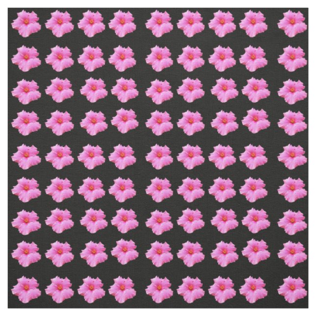 Tela Materiales De Algodón De Flor De Hibiscus Pink And (Retal)