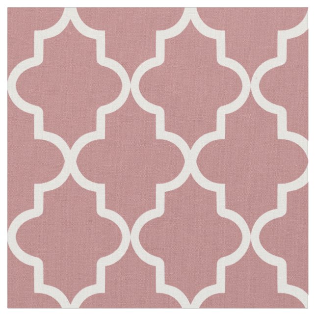 Tela Mauve Pink Moroccan Quatrefoil (De cerca)