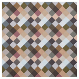 Tela Mauve Taupe Gray Slate Blue Squares Mosaic Patrón