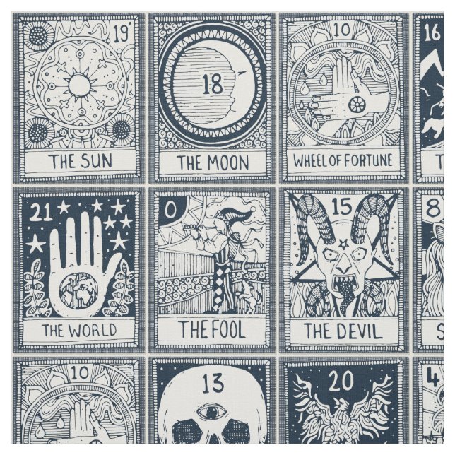 Tela mayor arcana tarot indigo tejido (Retal)