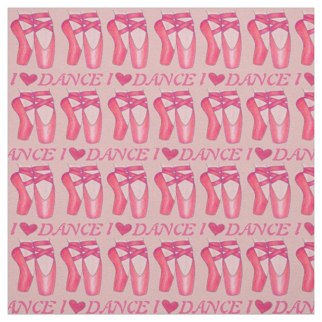 Tela Me Encanta Bailar Ballet Rosa Toe Pointe Shoe (Retal)