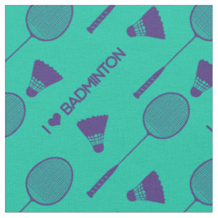 Tela Me encanta el bádminton en verde minero