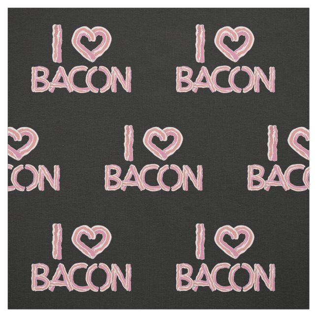 Tela Me encanta el patrón de Bacon (Retal)