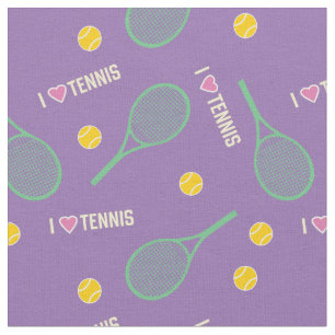 Tela Me encanta el tenis en lilac