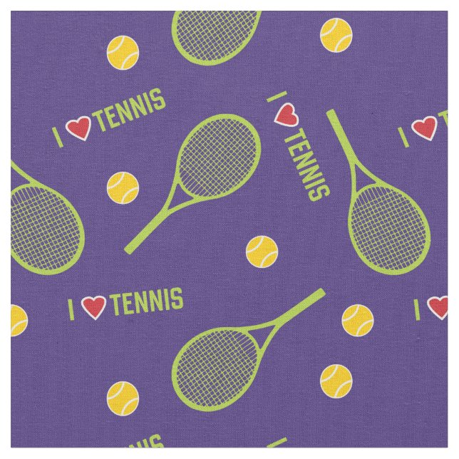 Tela Me encanta el tenis morado (De cerca)